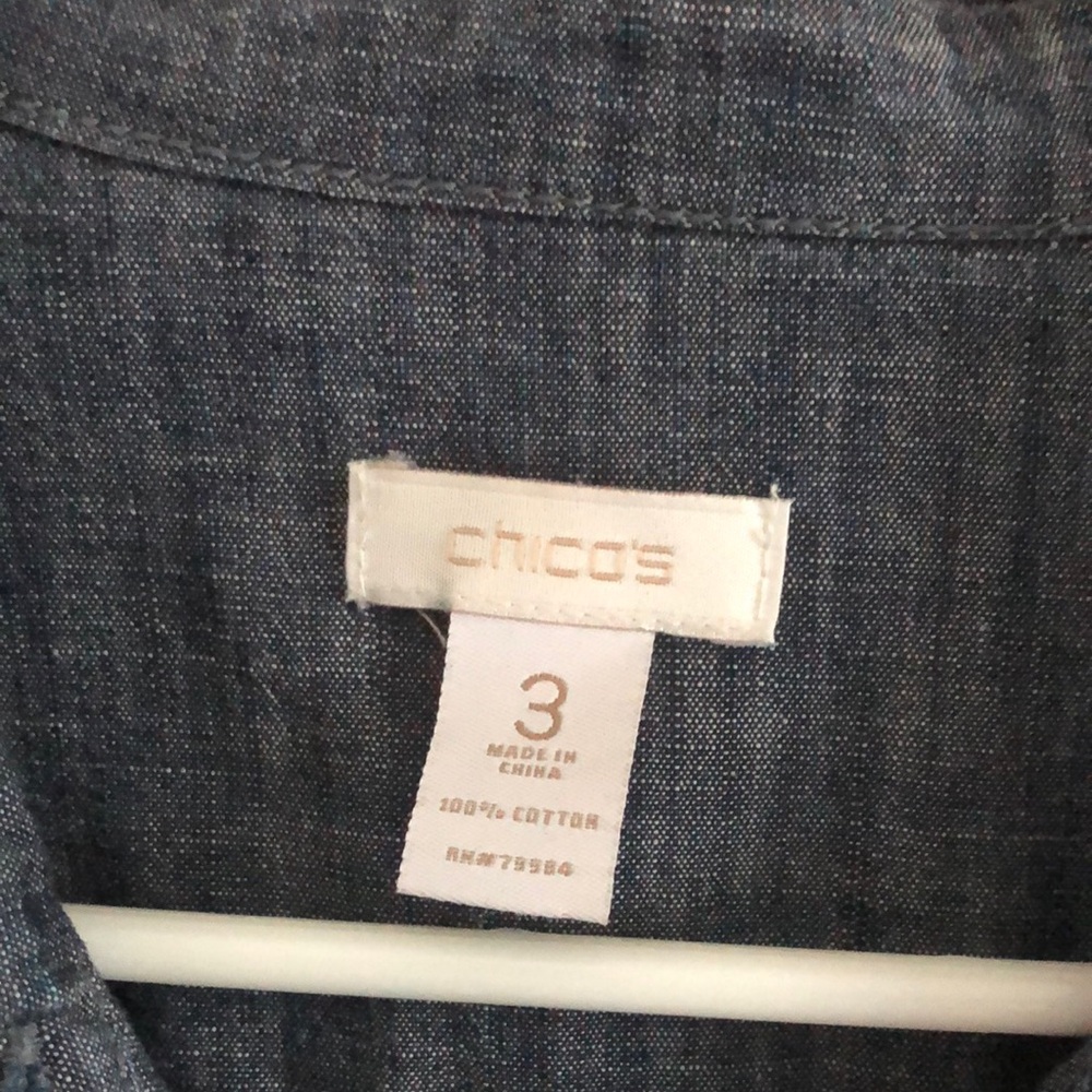 Chico's Denim Blue Shirt size L/XL - Picture 2 of 9
